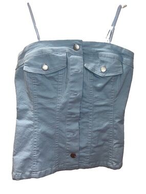 NWOT Idem Ditto Light Blue Strapless Top